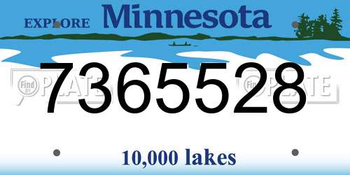7365528 Minnesota License Plate