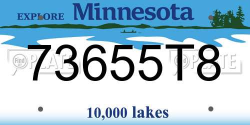 73655T8 Minnesota License Plate