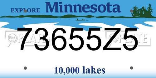 73655Z5 Minnesota License Plate