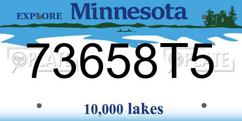 73658T5 Minnesota License Plate