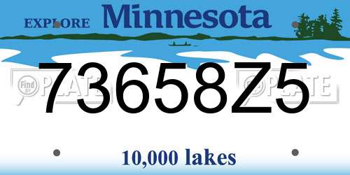 73658Z5 Minnesota License Plate