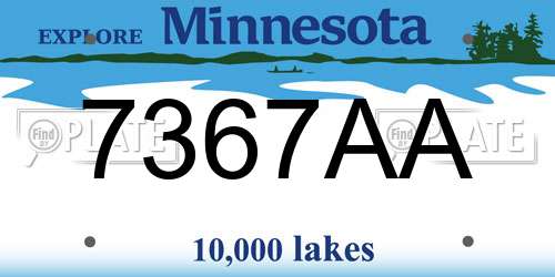 7367AA Minnesota License Plate