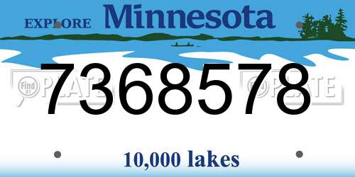7368578 Minnesota License Plate