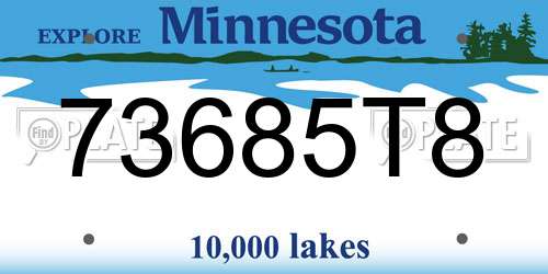 73685T8 Minnesota License Plate