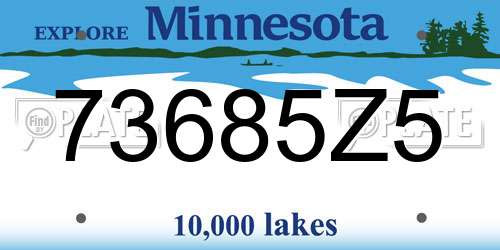 73685Z5 Minnesota License Plate