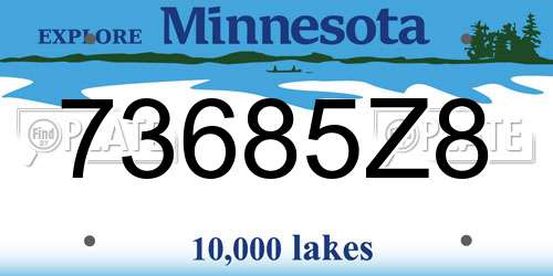 73685Z8 Minnesota License Plate