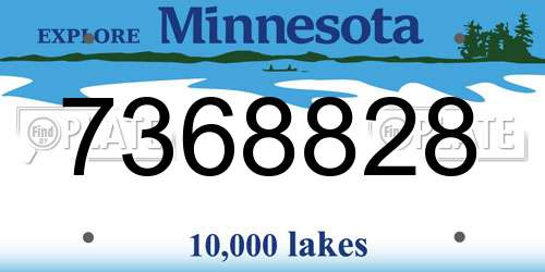 7368828 Minnesota License Plate