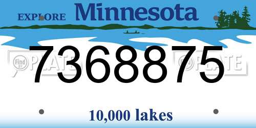 7368875 Minnesota License Plate