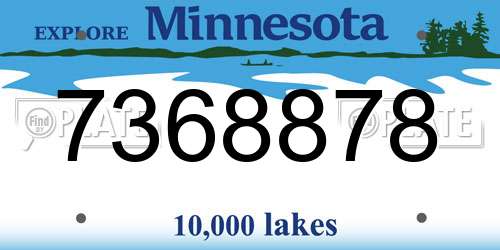 7368878 Minnesota License Plate