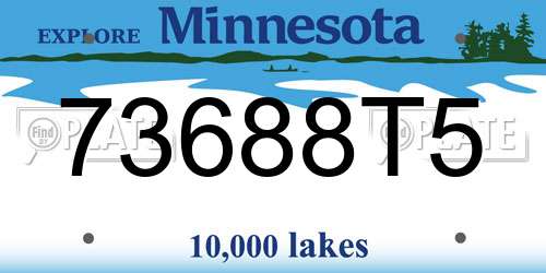 73688T5 Minnesota License Plate