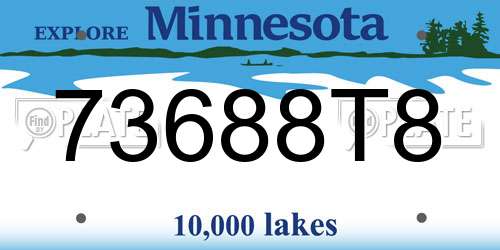 73688T8 Minnesota License Plate