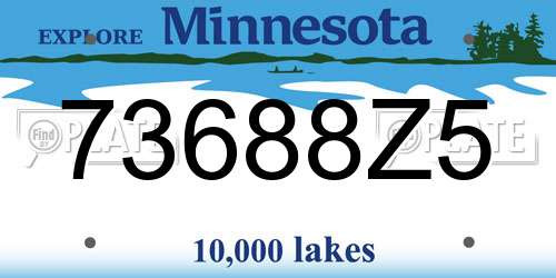 73688Z5 Minnesota License Plate