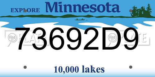 73692D9 Minnesota License Plate
