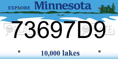 73697D9 Minnesota License Plate