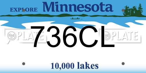 736CL Minnesota License Plate