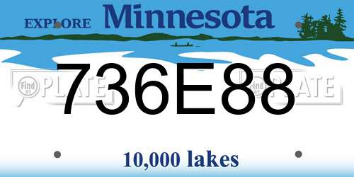 736E88 Minnesota License Plate