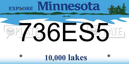 736ES5 Minnesota License Plate