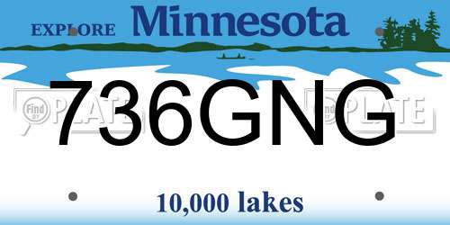 736GNG Minnesota License Plate