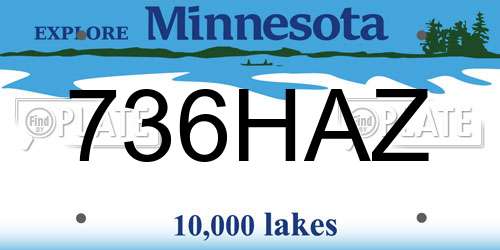 736HAZ Minnesota License Plate