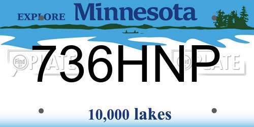 736HNP Minnesota License Plate
