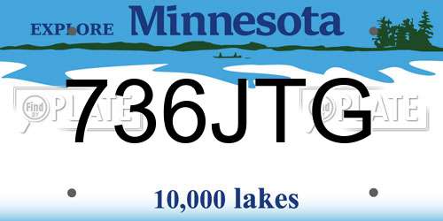 736JTG Minnesota License Plate