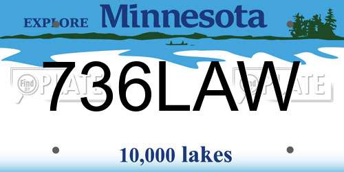 736LAW Minnesota License Plate