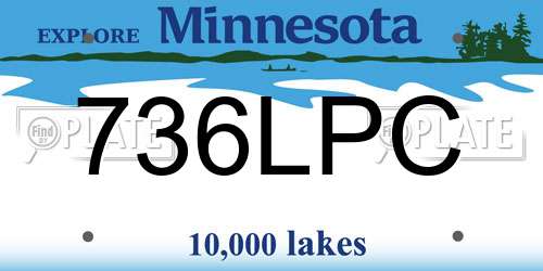 736LPC Minnesota License Plate