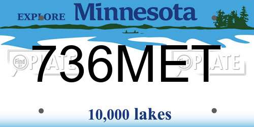 736MET Minnesota License Plate