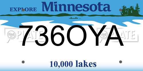 736OYA Minnesota License Plate