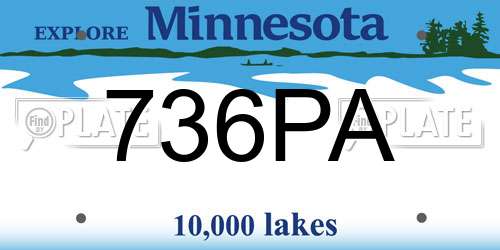 736PA Minnesota License Plate