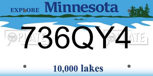 736QY4 Minnesota License Plate