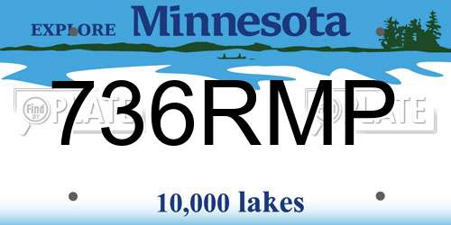 736RMP Minnesota License Plate