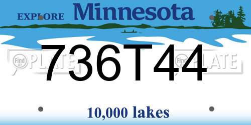 736T44 Minnesota License Plate