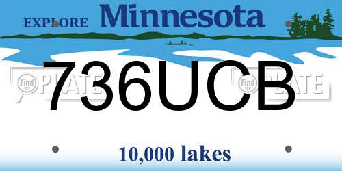 736UCB Minnesota License Plate