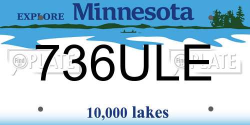 736ULE Minnesota License Plate