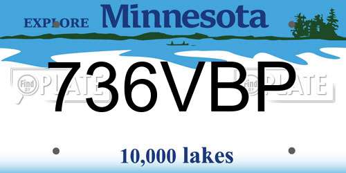 736VBP Minnesota License Plate