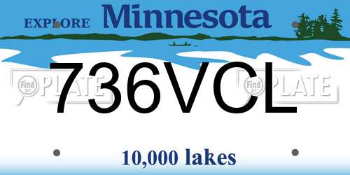 736VCL Minnesota License Plate