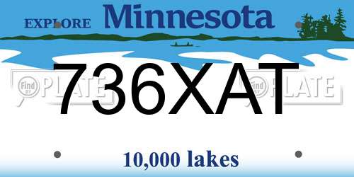 736XAT Minnesota License Plate