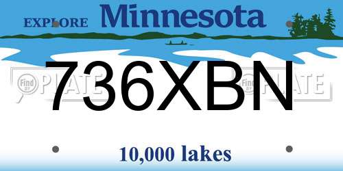 736XBN Minnesota License Plate