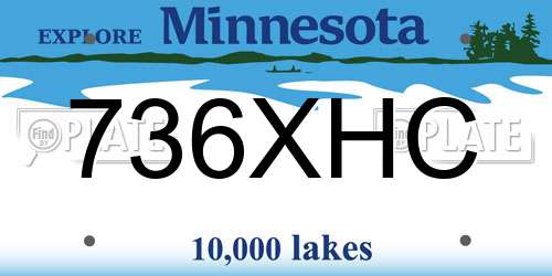 736XHC Minnesota License Plate