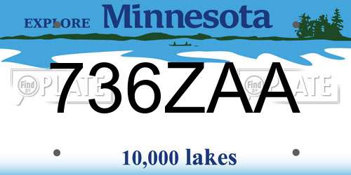 736ZAA Minnesota License Plate