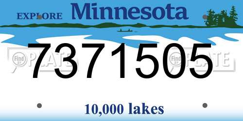 7371505 Minnesota License Plate