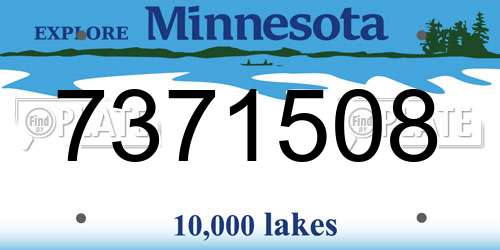7371508 Minnesota License Plate