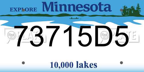 73715D5 Minnesota License Plate