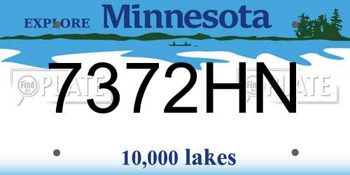 7372HN Minnesota License Plate