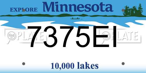 7375EI Minnesota License Plate