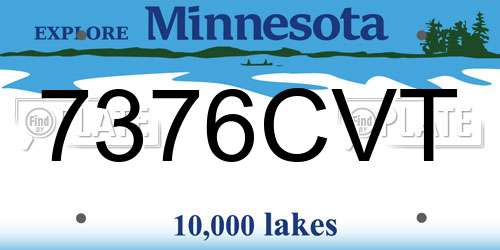 7376CVT Minnesota License Plate
