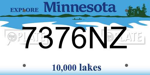 7376NZ Minnesota License Plate
