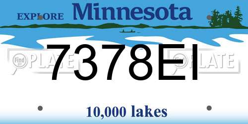 7378EI Minnesota License Plate