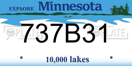 737B31 Minnesota License Plate